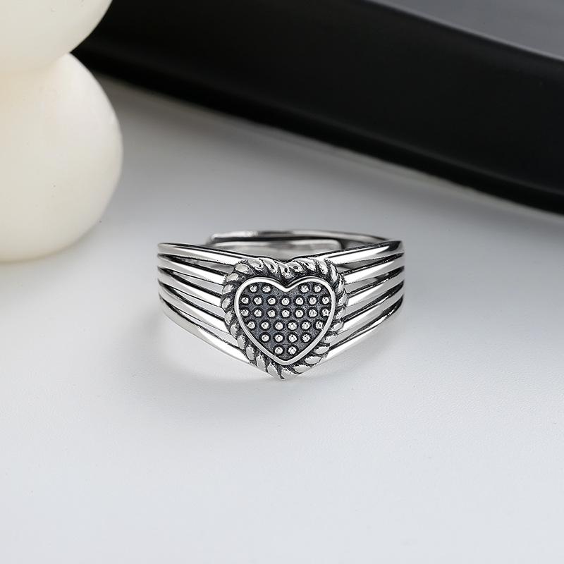 Sweetheart Design Vintage Silver Women Rings-Rings-JEWELRYSHEOWN