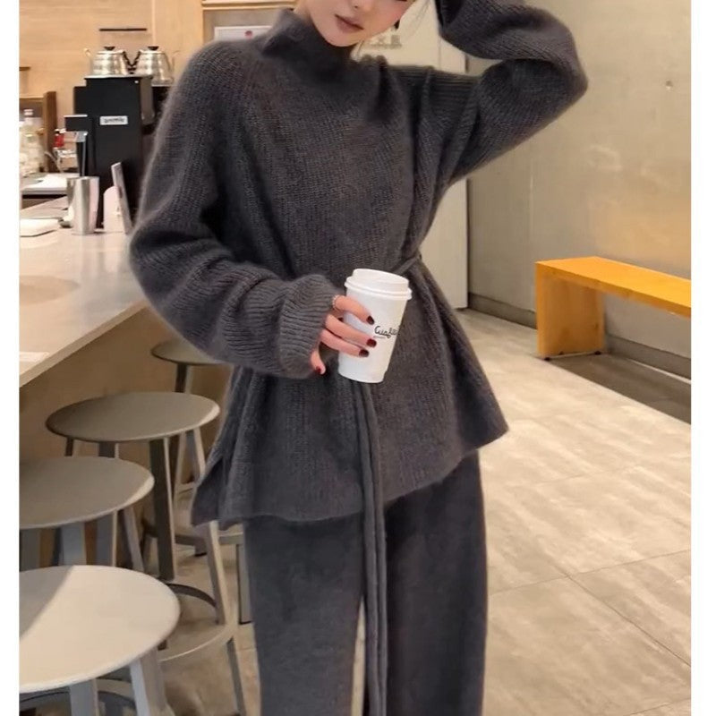 Casual Pullover Knitted Two Pieces Suits