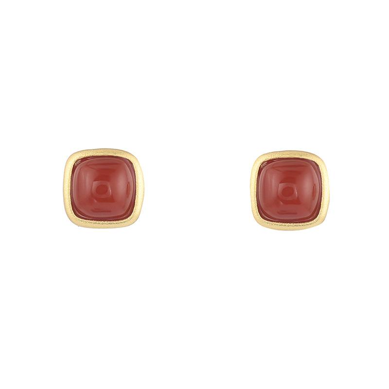 Cute Agate Serlign Sliver Earring Stud for Women-Earrings-JEWELRYSHEOWN