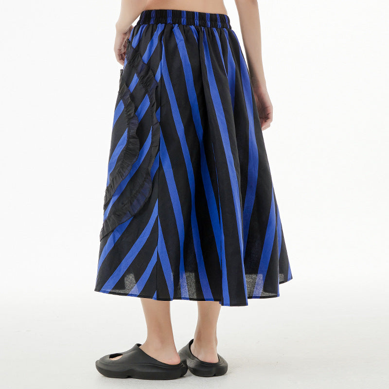 Designed Striped Summer Women Skirts