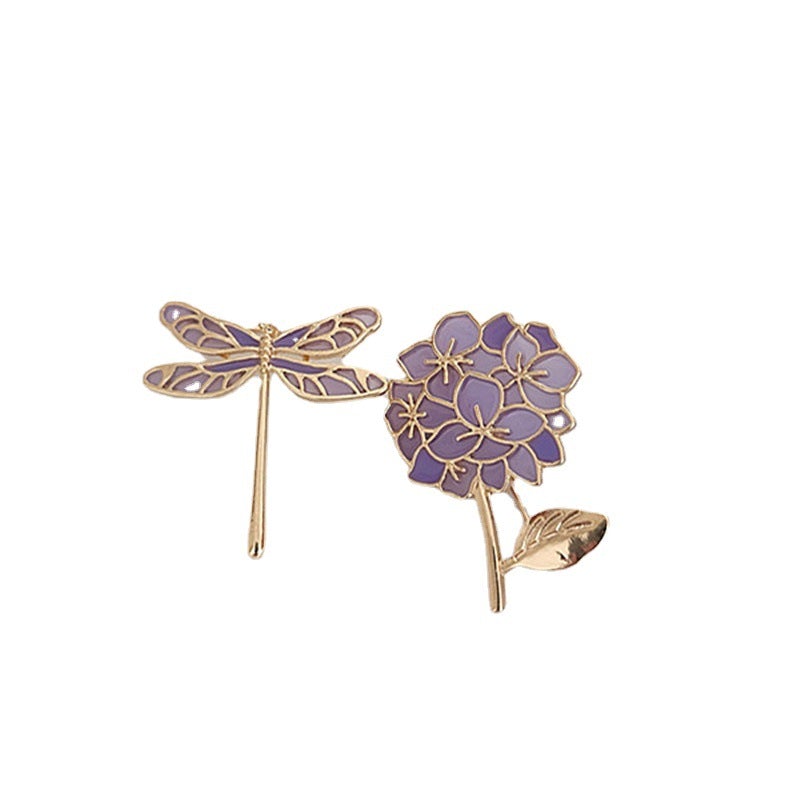 Charming Lilac and Dragonfly Design Brooches for Women-Brooches & Lapel Pins-JEWELRYSHEOWN