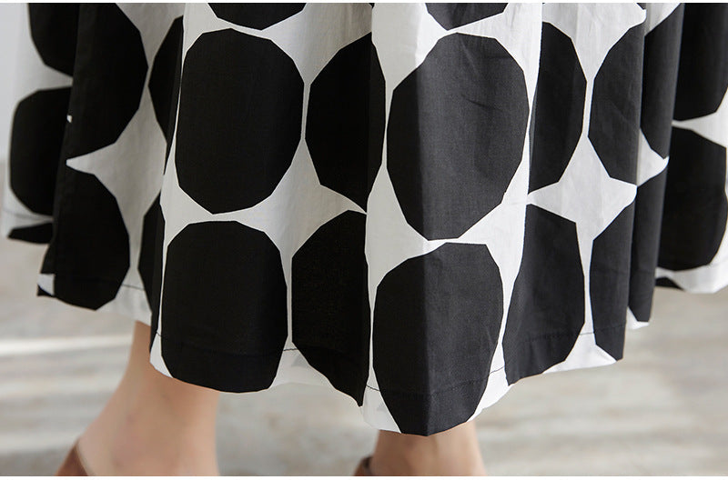 Summer Women Dot Print Midi Dresses-Dresses-JEWELRYSHEOWN