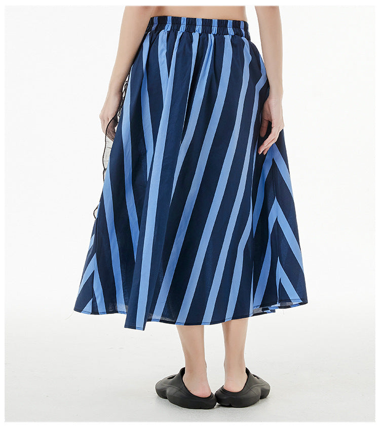 Designed Striped Summer Women Skirts