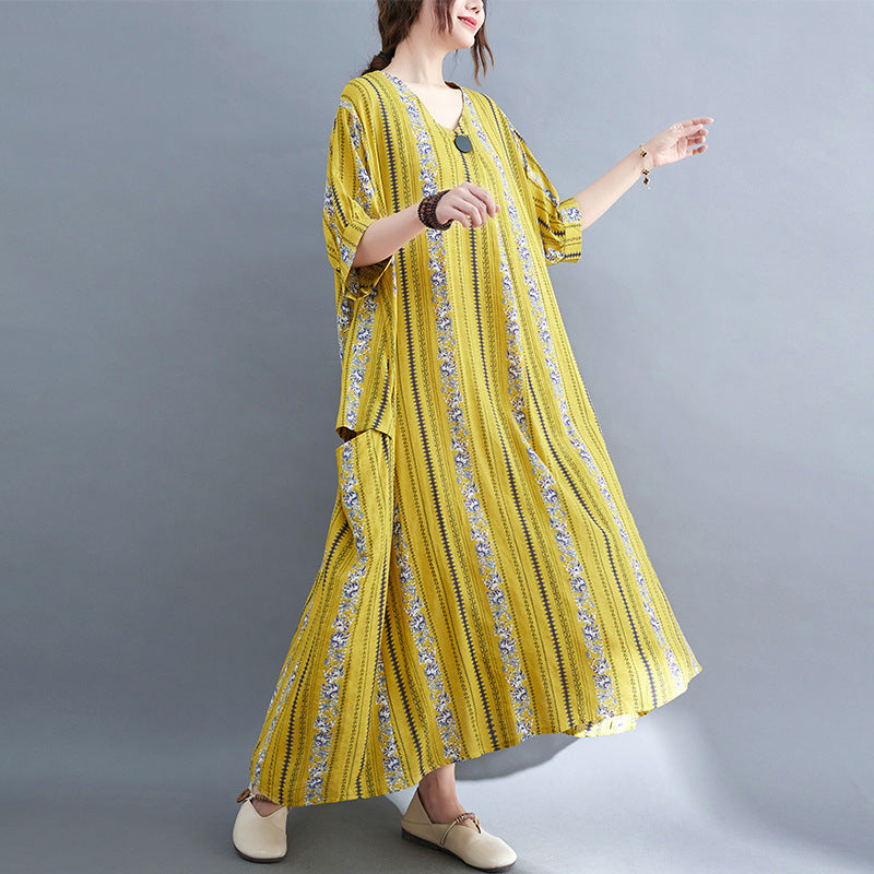Summer Linen Plus Sizes Women Long Dresses