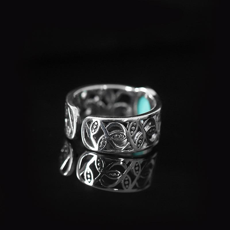 Antique Hollow Out Flower Design Silver Rings for Women-Rings-JEWELRYSHEOWN