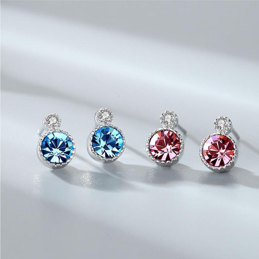 Fashion Crystal Sliver Earrings Stud for Women-Earrings-JEWELRYSHEOWN
