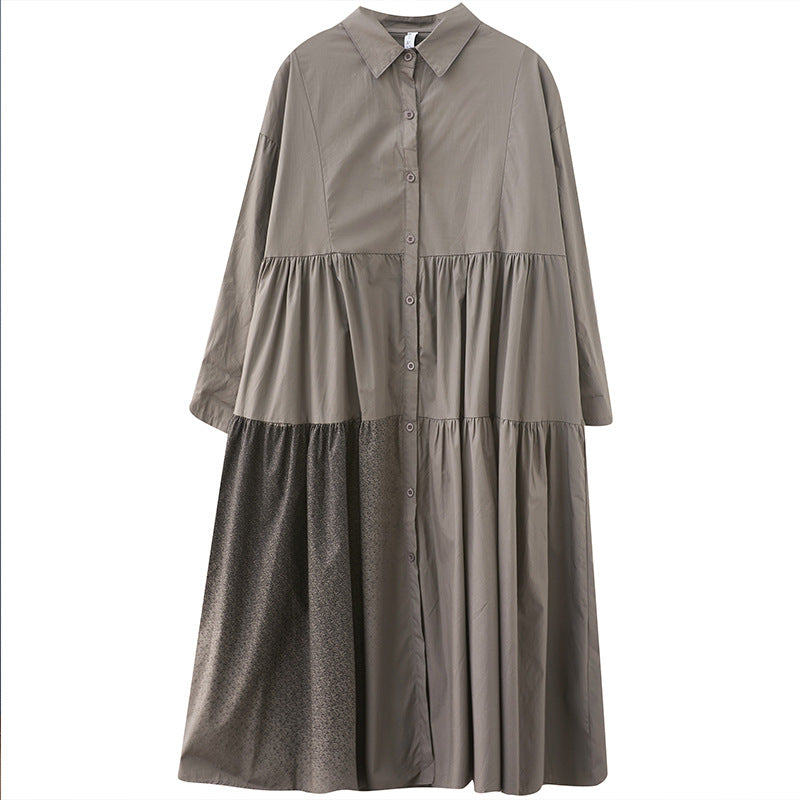 Casual Plus Sizes Long Sleeves Cozy Shirt Dresses-Dresses-JEWELRYSHEOWN