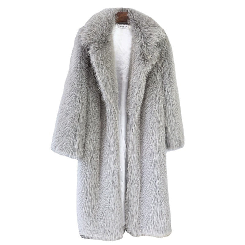 Winter Man-made Faux Fur Coats for Women