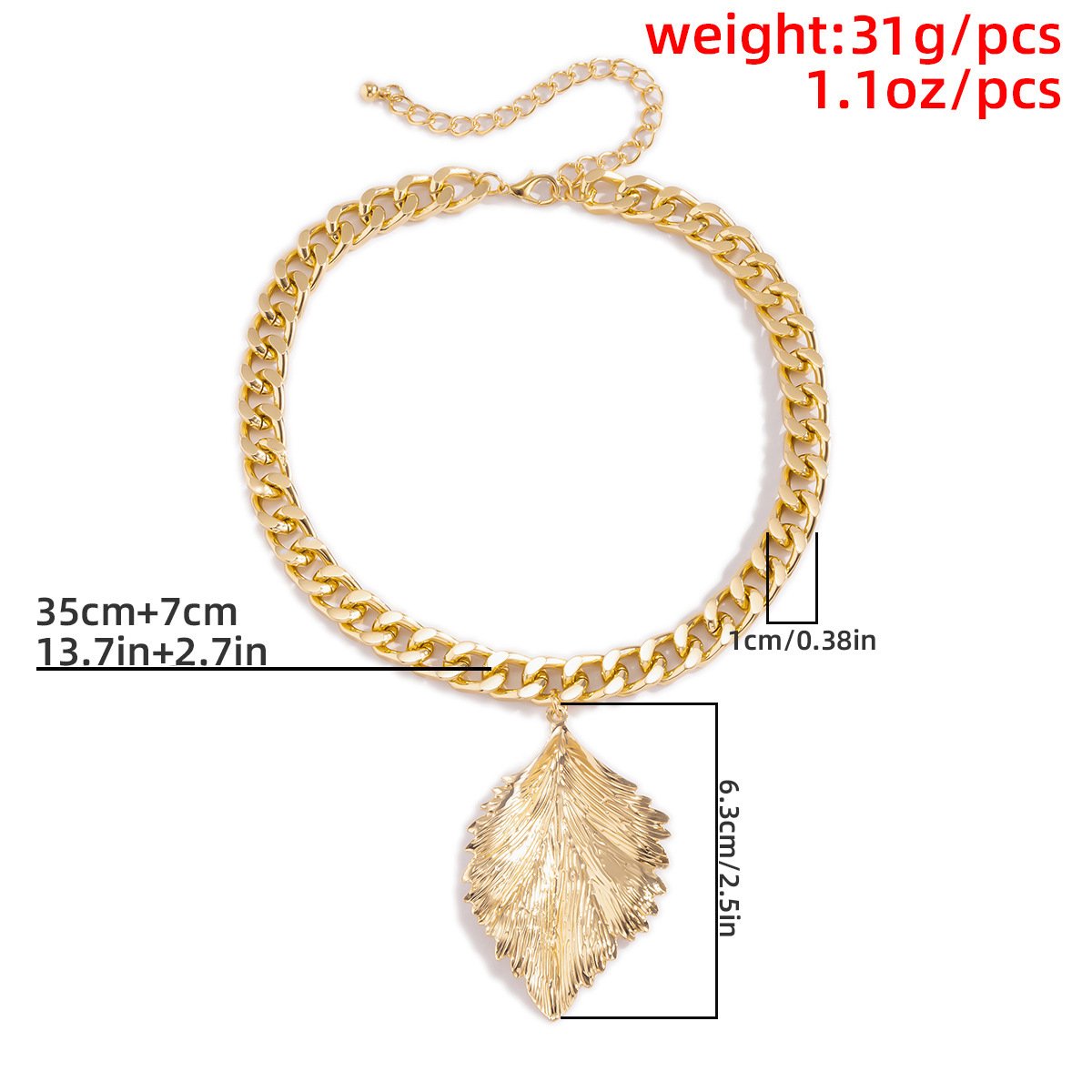 Fashion Leaf Design Hip Hop Women Necklaces-Necklaces-JEWELRYSHEOWN