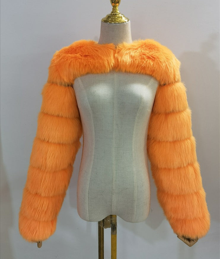 Women Artifical Fox Fur Women Cape Coats