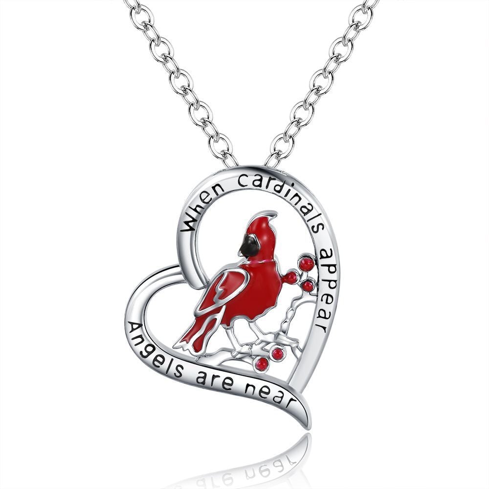 Lovely Red Birds Designed Necklace for Women-Necklaces-JEWELRYSHEOWN