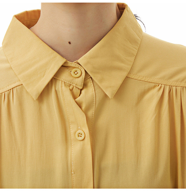 Casual Summer Puff Sleeves Women Shirt Dresses-Dresses-JEWELRYSHEOWN