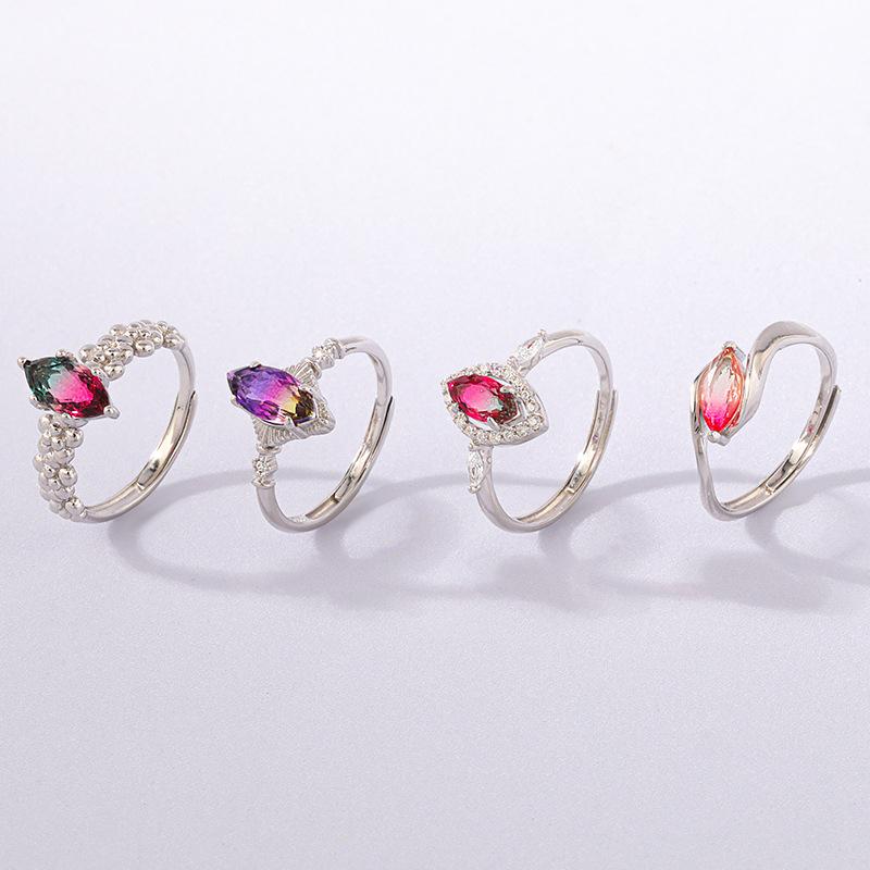 Fashion Colorful Sterling Silver Rings for Women-Rings-JEWELRYSHEOWN