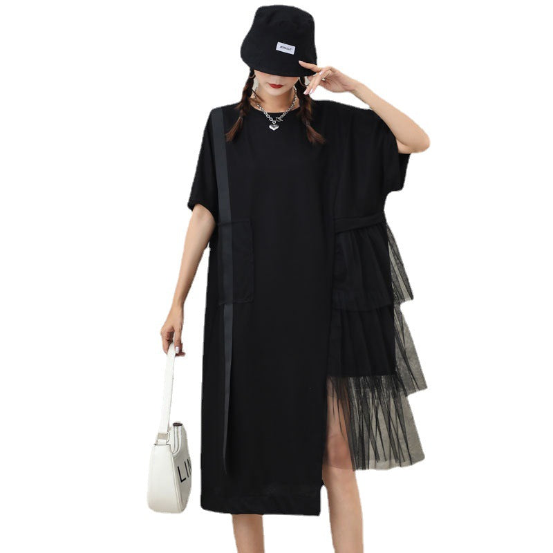 Black Tulle Irregular Summer Long Midi Dresses