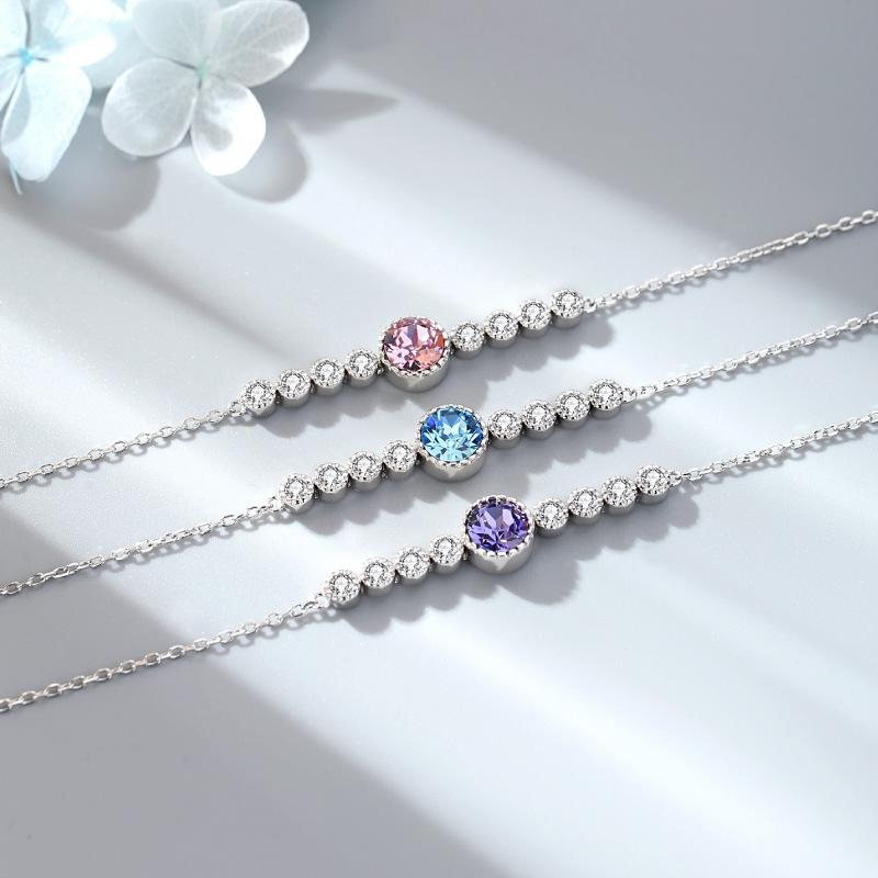 Romantic Luxury Crystal Sliver Bracelet for Women-Bracelets-JEWELRYSHEOWN