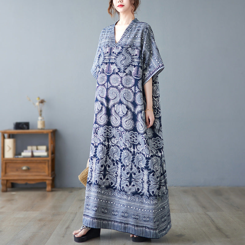 Vintage Linen Summer Holiday Long Cozy Dresses