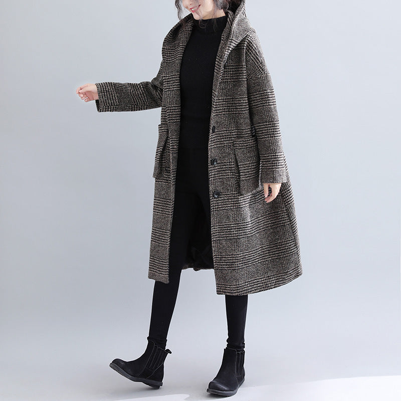 Casual Woolen Plus Sizes Women Overcoats-Outerwear-JEWELRYSHEOWN
