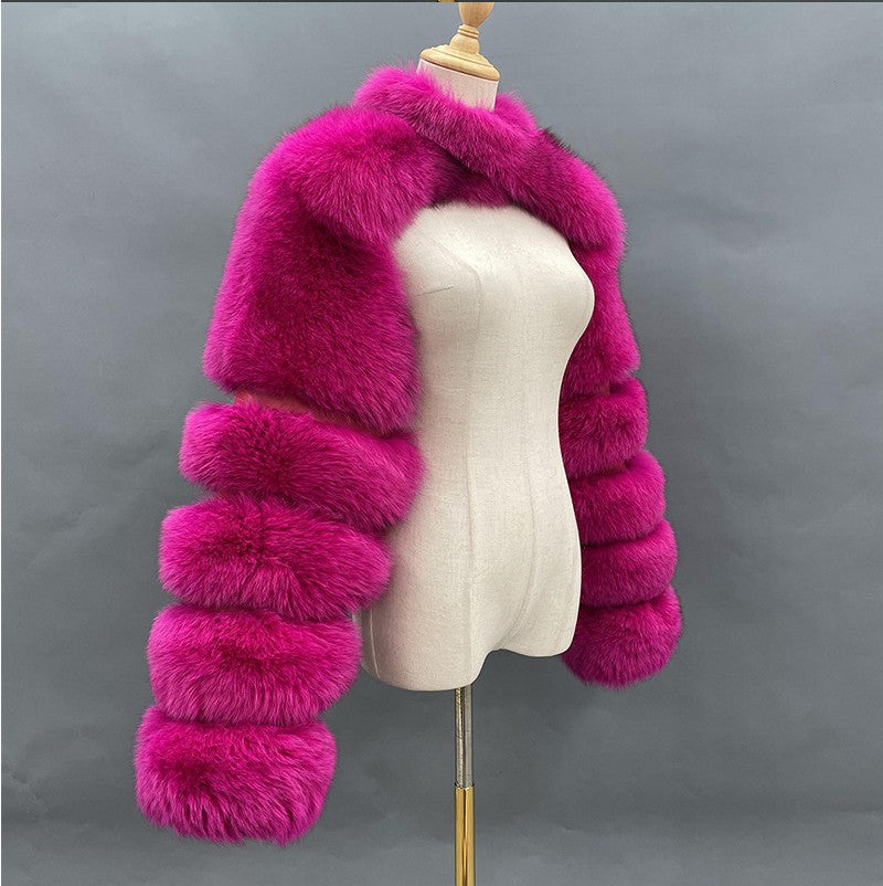 Women Artifical Fox Fur Women Cape Coats