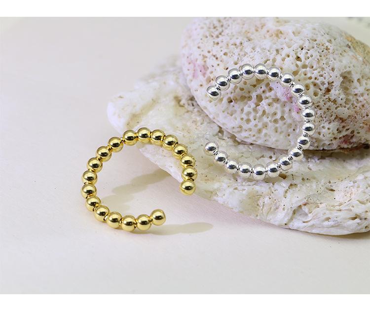 Beads Design Open End Silver Rings for Women-Rings-JEWELRYSHEOWN