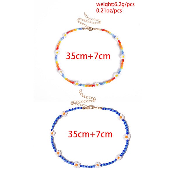 Handmade Colorful Beads String Daisy Design Necklaces for Women-Necklaces-JEWELRYSHEOWN