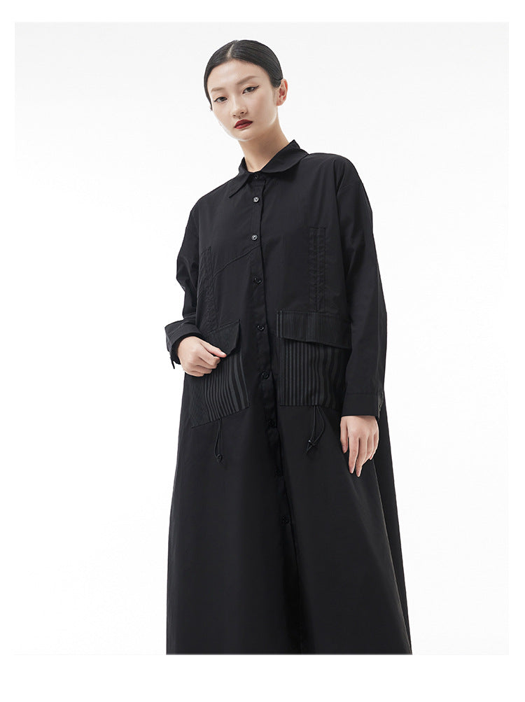 Designed Plus Sizes Long Sleeves Midi Shirts Dresses