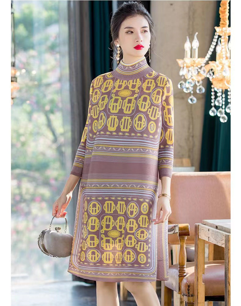 Ethnic High Neck Midi Length Dresses
