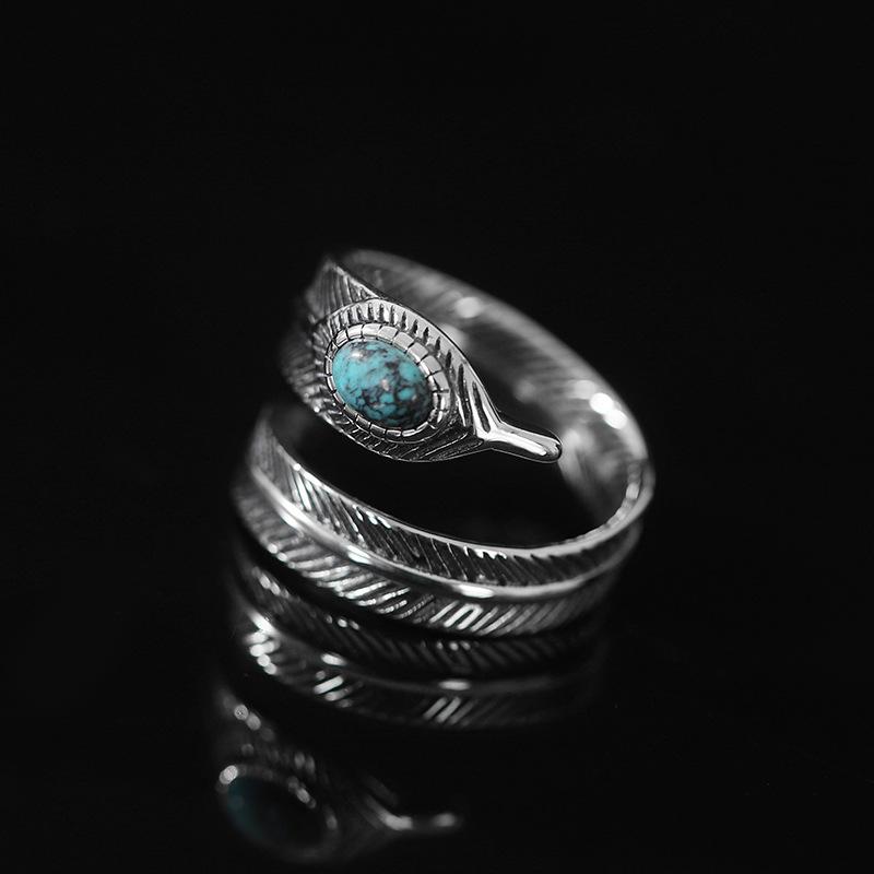 Autique Feather Design Sterling Sliver Rings for Women&Men-Rings-JEWELRYSHEOWN