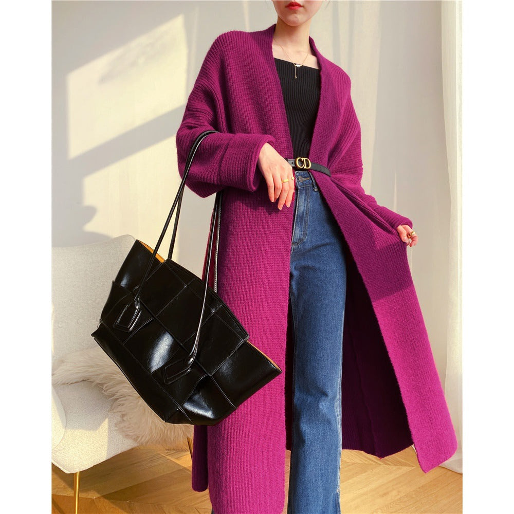 Cozy Lazy Style Long Knitted Overcoats for Women