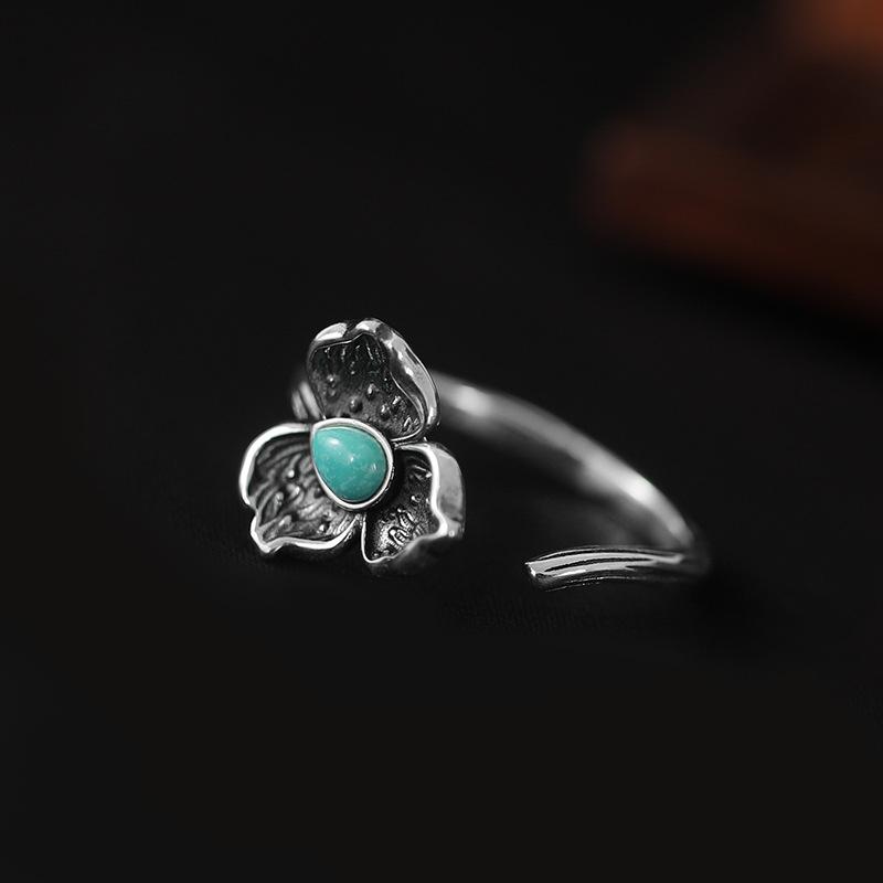 Vintage Luck Design Waving Serling Silver Rings for Women-Rings-JEWELRYSHEOWN
