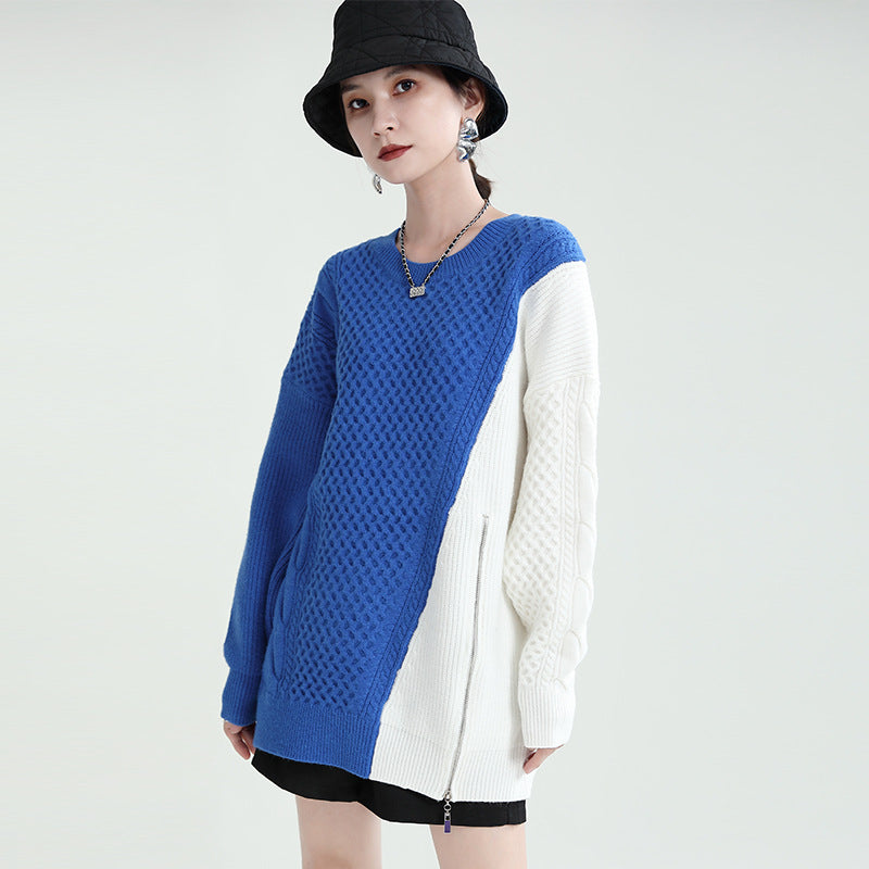 Designed Women Zipper Knitted Winter Sweaters