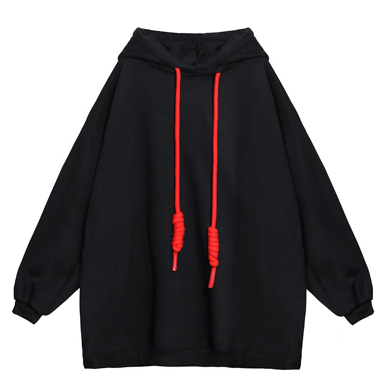 Black Long Sleeves Winter Hoodies for Women-Shirts & Tops-JEWELRYSHEOWN