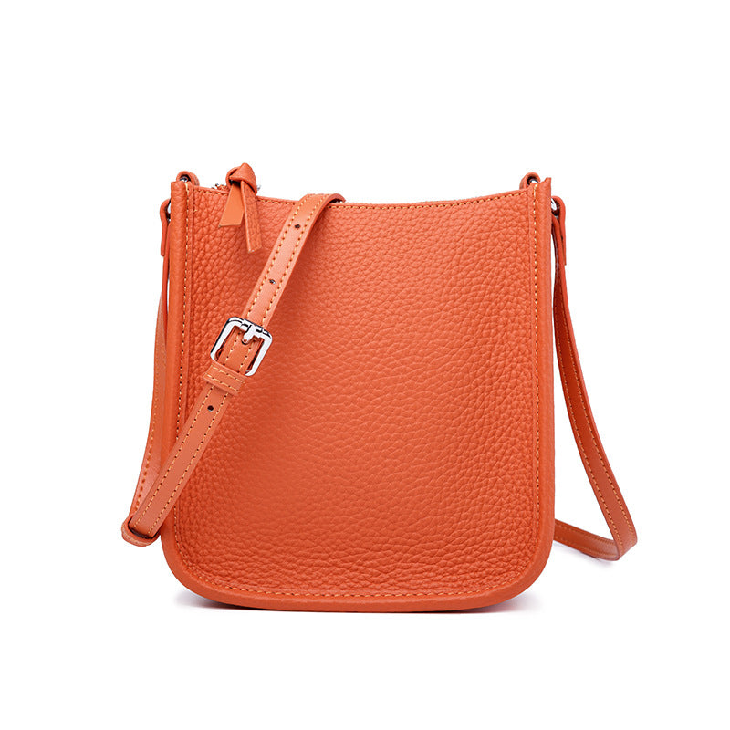 Fashion Small Leather Shoulder Cellphone Bag 21139-Leather Bags for Women-Orange-Free Shipping Leatheretro