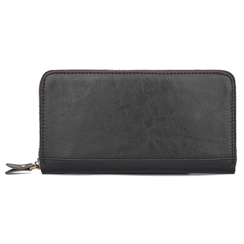Simple Design Leather Long Wallets 8440-Handbags, Wallets & Cases-Black-Free Shipping Leatheretro