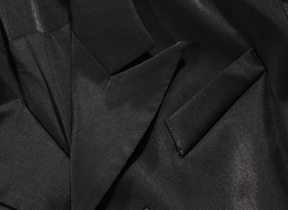 Irregular Designed Black Blazers for Women-Shirts & Tops-JEWELRYSHEOWN