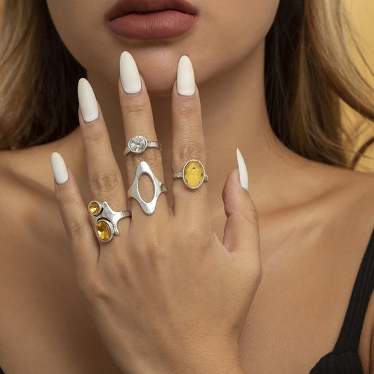 Punk Style Vintage Ring Set for Women-Rings-JEWELRYSHEOWN