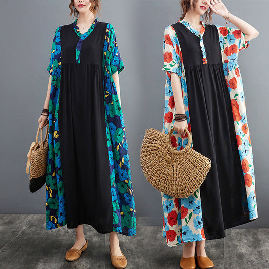 Vintage Short Sleeves Summer Long Cozy Dresses