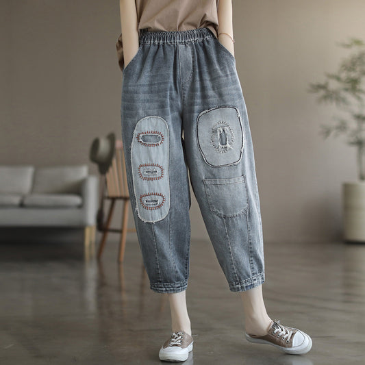 Summer Cotton Women Haren Plus Sizes Denim Jeans