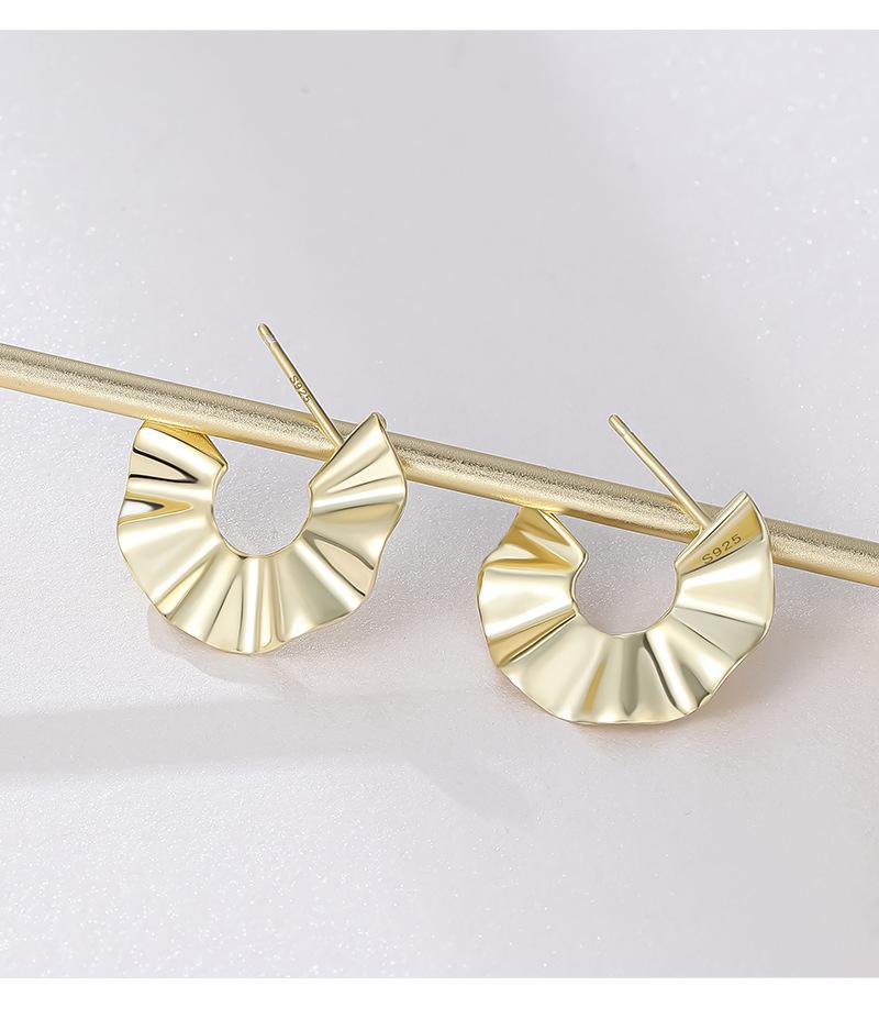Fashion C Shape Sterling Silver Earrings for Women-Earrings-JEWELRYSHEOWN