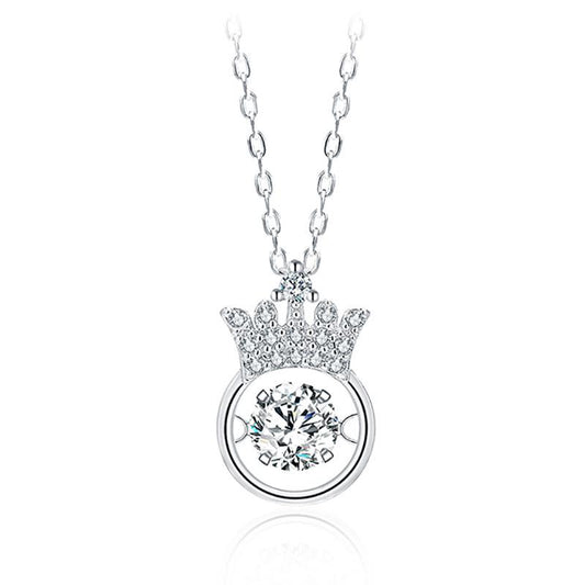 Crown Design Zircon Sterling Sliver Necklace-Necklaces-JEWELRYSHEOWN
