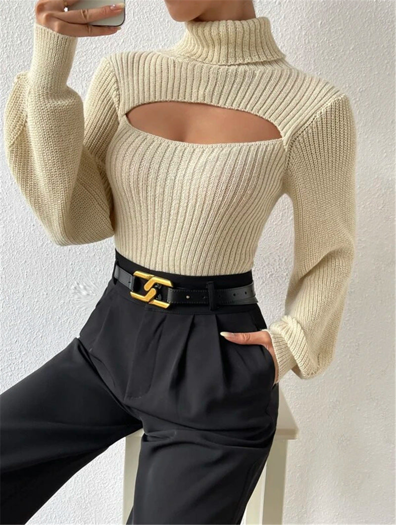 Sexy High Neck Knitted Sweaters