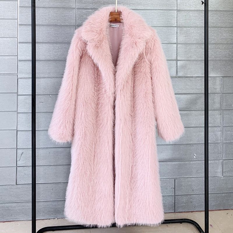 Winter Man-made Faux Fur Coats for Women