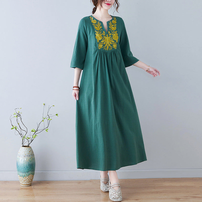 Bohemian Linen Summer Long Dresses