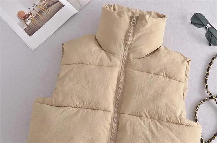 Casual Cotton Sleeveless Winter Vest for Women-Shirts & Tops-JEWELRYSHEOWN