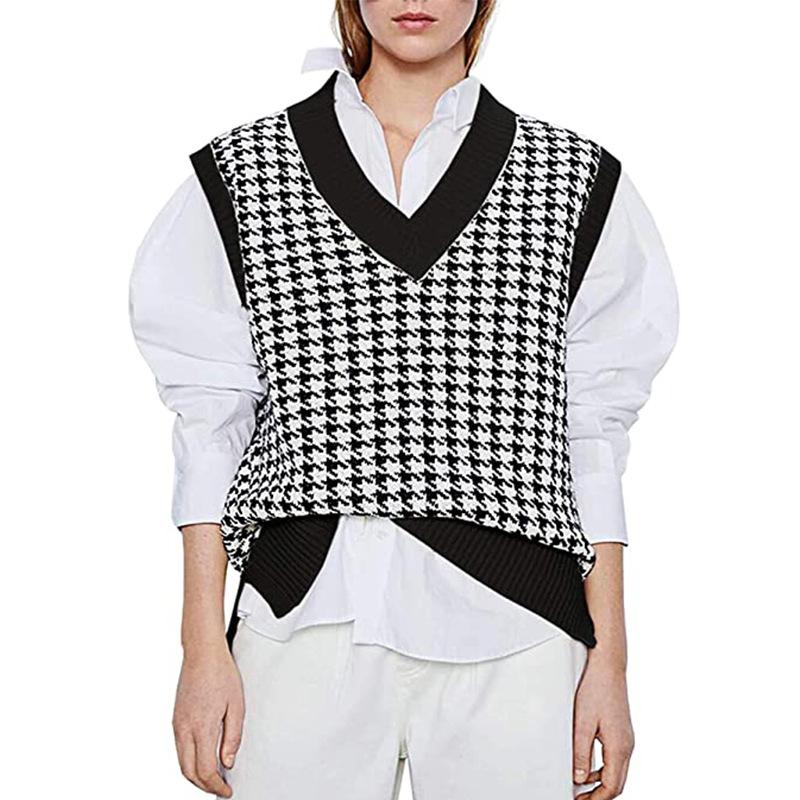 Fashion Sleeveless Women Knitting Vest-Shirts & Tops-JEWELRYSHEOWN