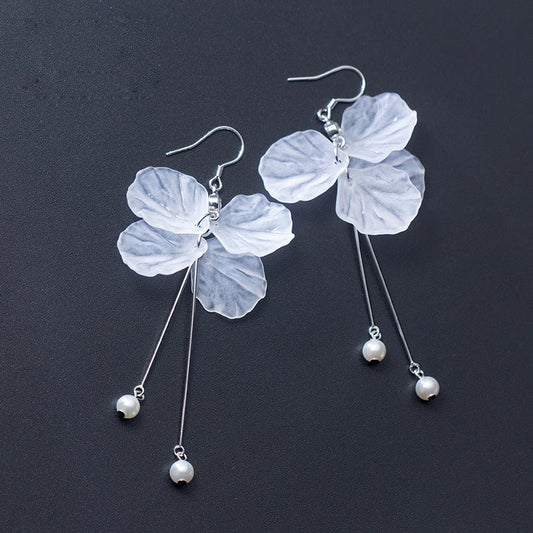 Preserved Fresh Flower Fairy Tassels Dangle Earrings for Women-Earrings-JEWELRYSHEOWN