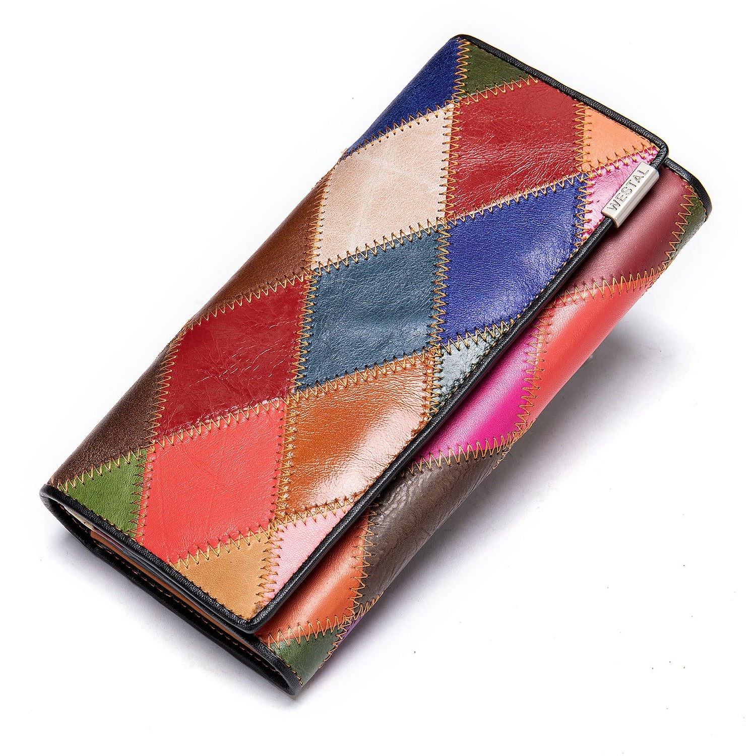 Vintage Colorful Zipper Leather Wallets for Women-Handbags, Wallets & Cases-A-Free Shipping Leatheretro