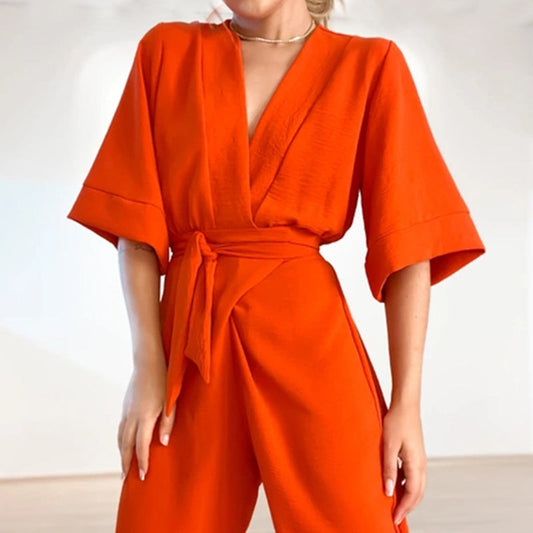 Casual Loose Plus Sizes Wide Legs Jumpsuits