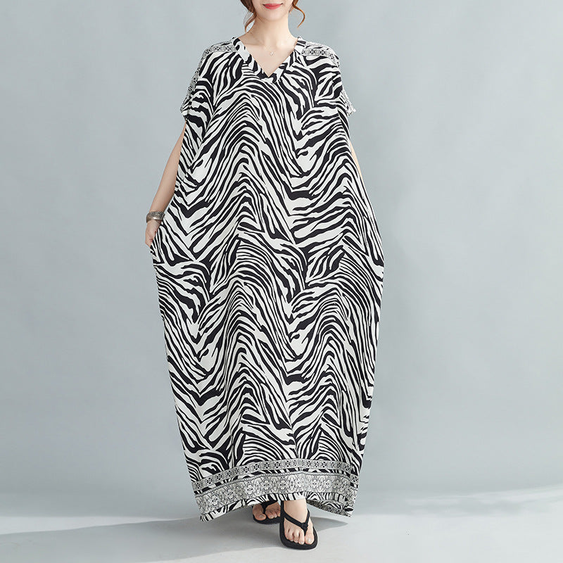 Summer Zebra Design Long Dresses