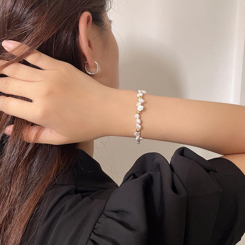 Fashion Baroque Pearl Sterling Sliver Bracelets for Women-Bracelets-JEWELRYSHEOWN