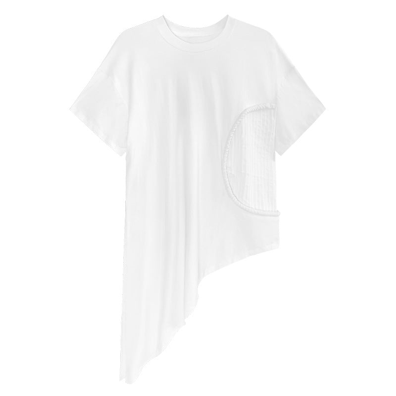 Simple Irregular Design Summer Women T Shirts